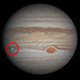 Bright spot on Jupiter, seen August 7, 2019.